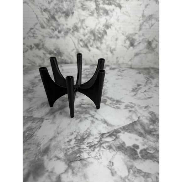 Jens Quistgaard Dansk Danish Modern MCM Fiesta Iron 6 Skinny Tapper Candelabra - Picture 4 of 7